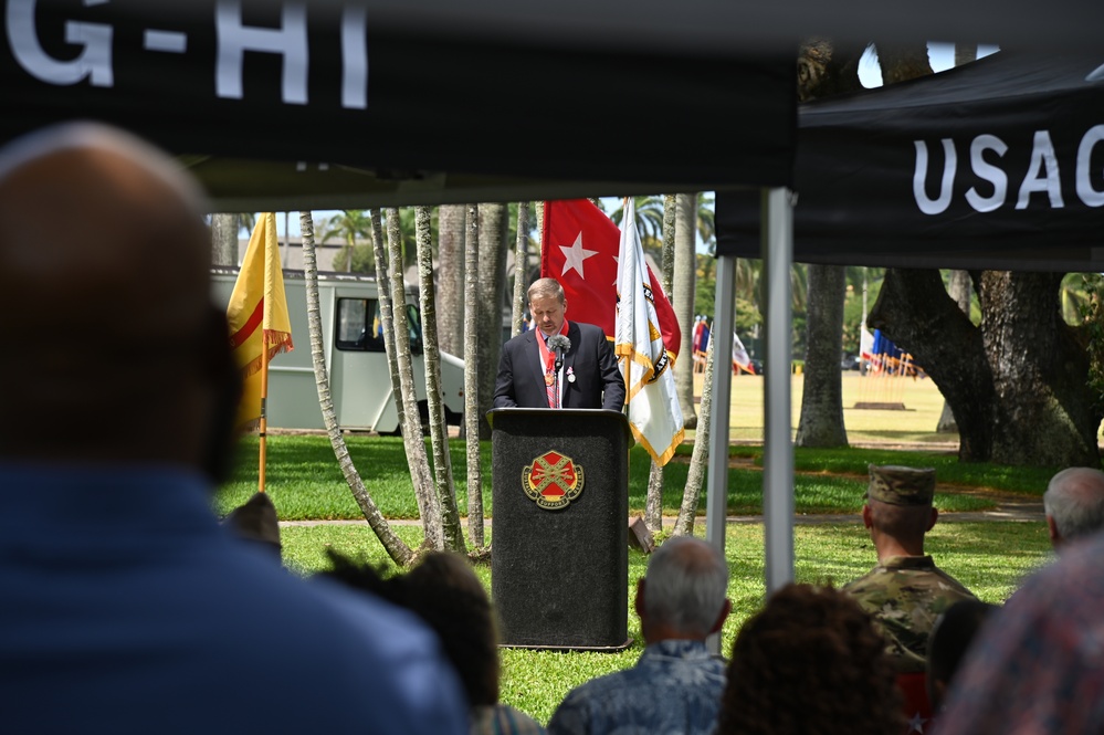 Deatrick relinquishes responsibility for Army installations in the Pacific