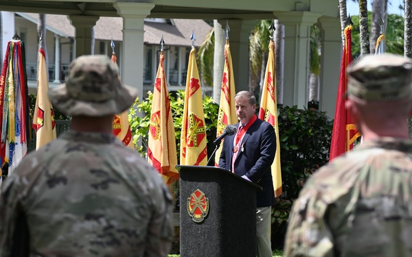 Deatrick relinquishes responsibility for Army installations in the Pacific