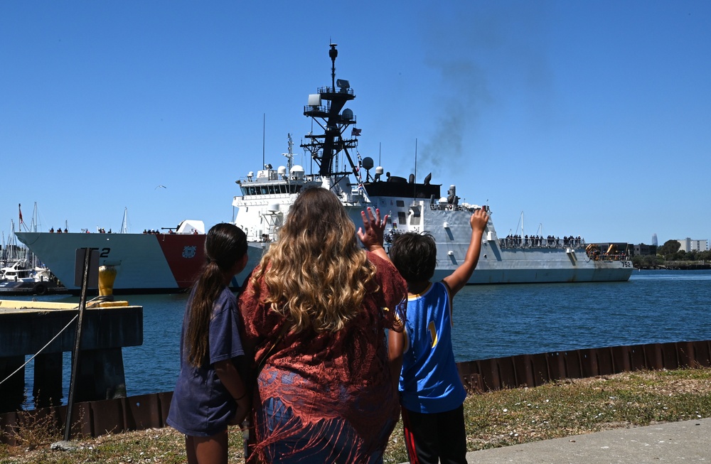 U.S. Coast Guard Cutter Stratton returns home from 118-day Indo-Pacific patrol