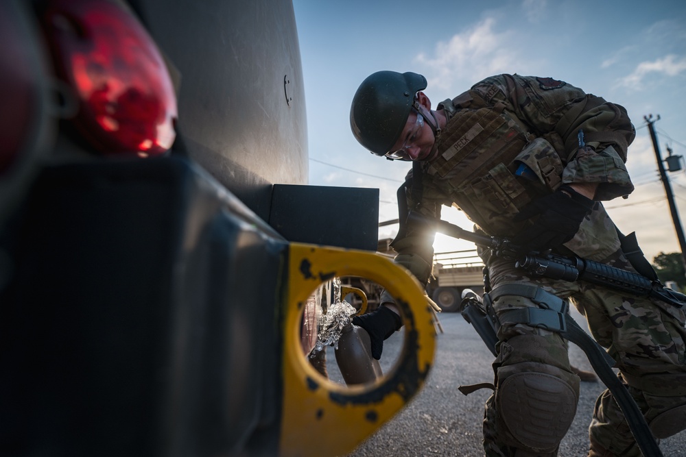 Security Forces trainees practice building clearing
