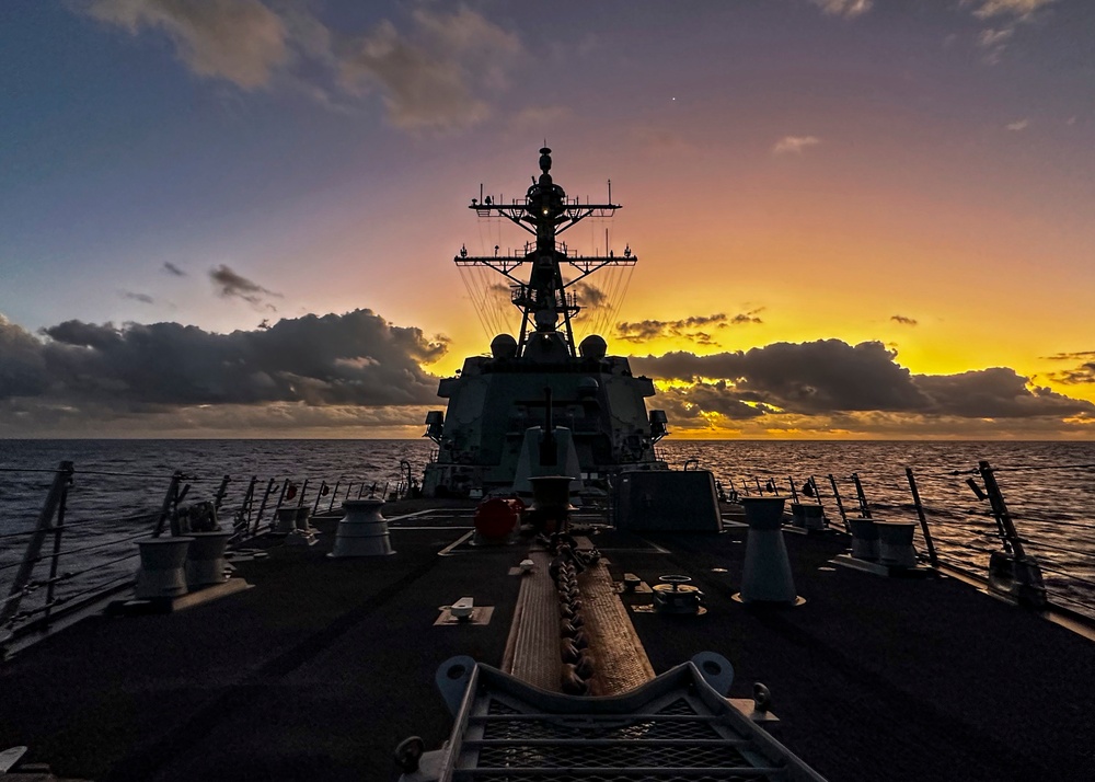 USS Rafael Peralta (DDG 115) transits the Indian Ocean