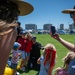 Navy parachute team, the &quot;Leap Frogs,&quot; jump into Coronado Island for 4th of July