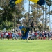 Navy parachute team, the &quot;Leap Frogs,&quot; jump into Coronado Island for 4th of July