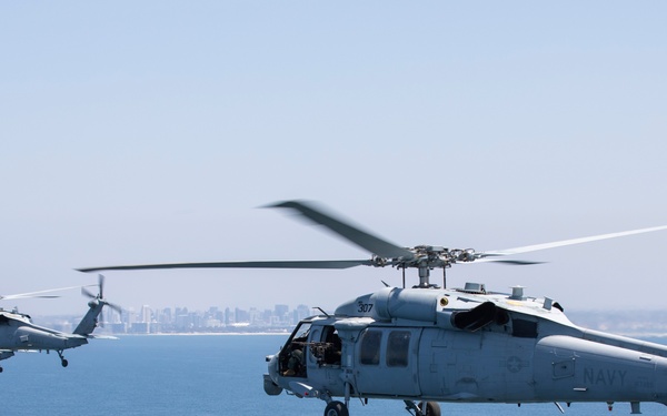 &quot;Firehawks&quot; of Helicopter Sea Combat Squadron 85 Conduct Final Flight
