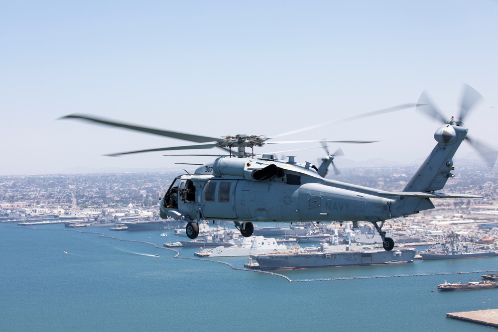 &quot;Firehawks&quot; of Helicopter Sea Combat Squadron 85 Conduct Final Flight