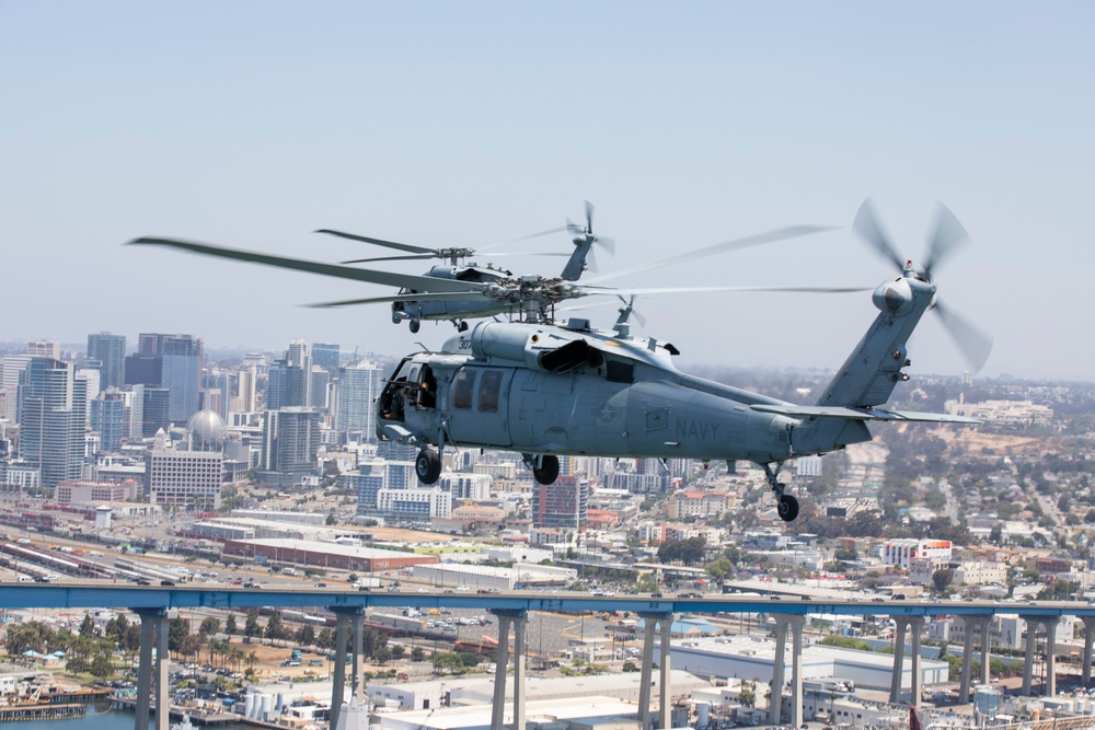 &quot;Firehawks&quot; of Helicopter Sea Combat Squadron 85 Conduct Final Flight