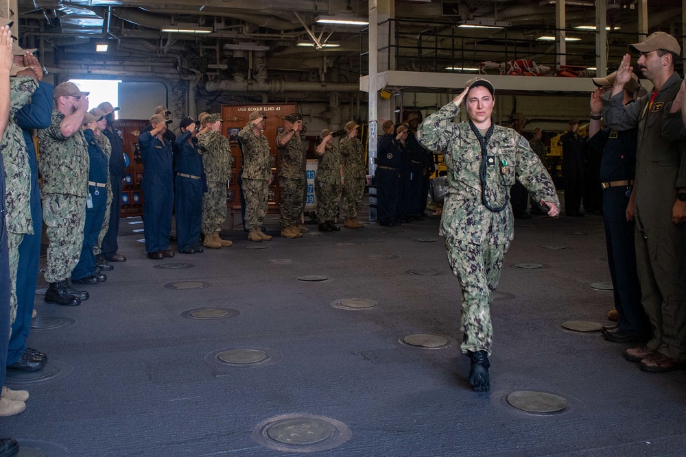 Boxer First Lieutenant Piped Ashore