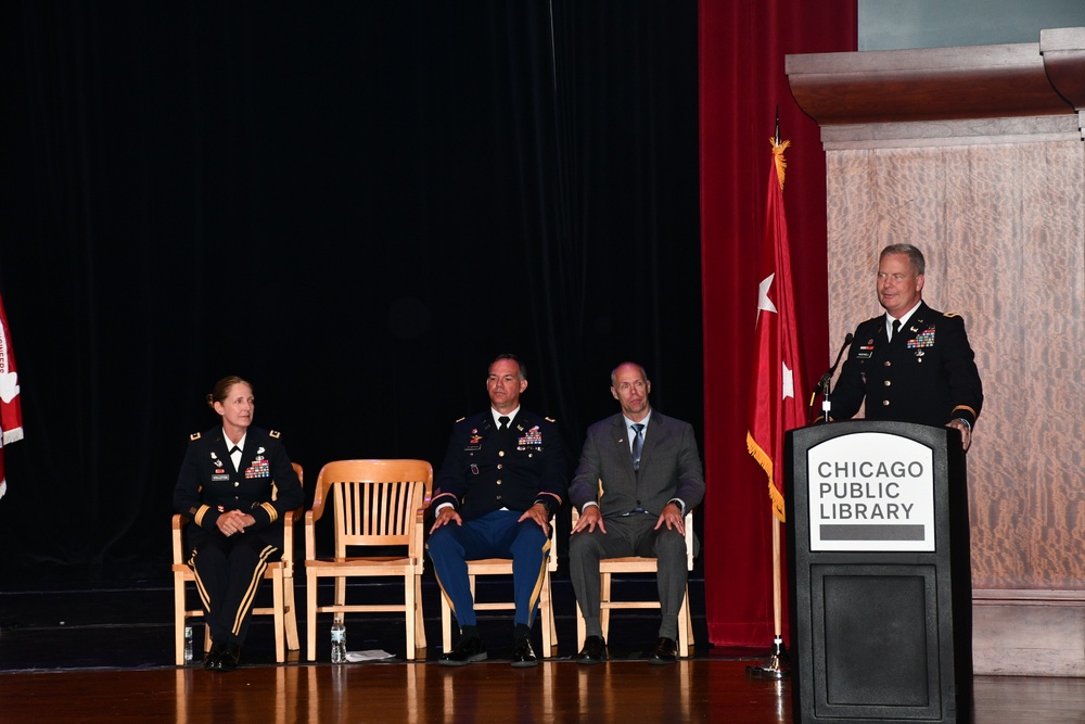 Col. Rockwell speaks at the change of command ceremony where took over for Col. Culberson