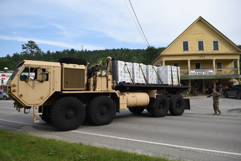 Vermont National Guard Unloads Water