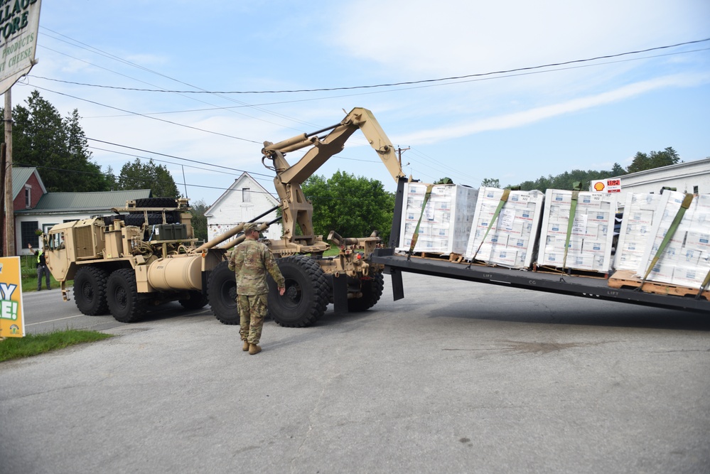 Vermont National Guard Unloads Water