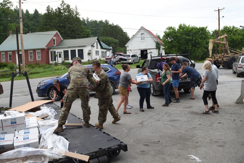 Vermont National Guard Unloads Water