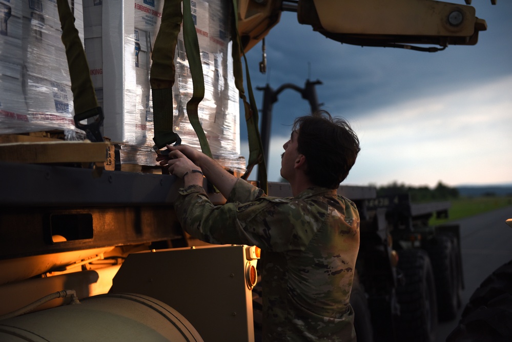 Vermont National Guard Loads Water for Flood Relief