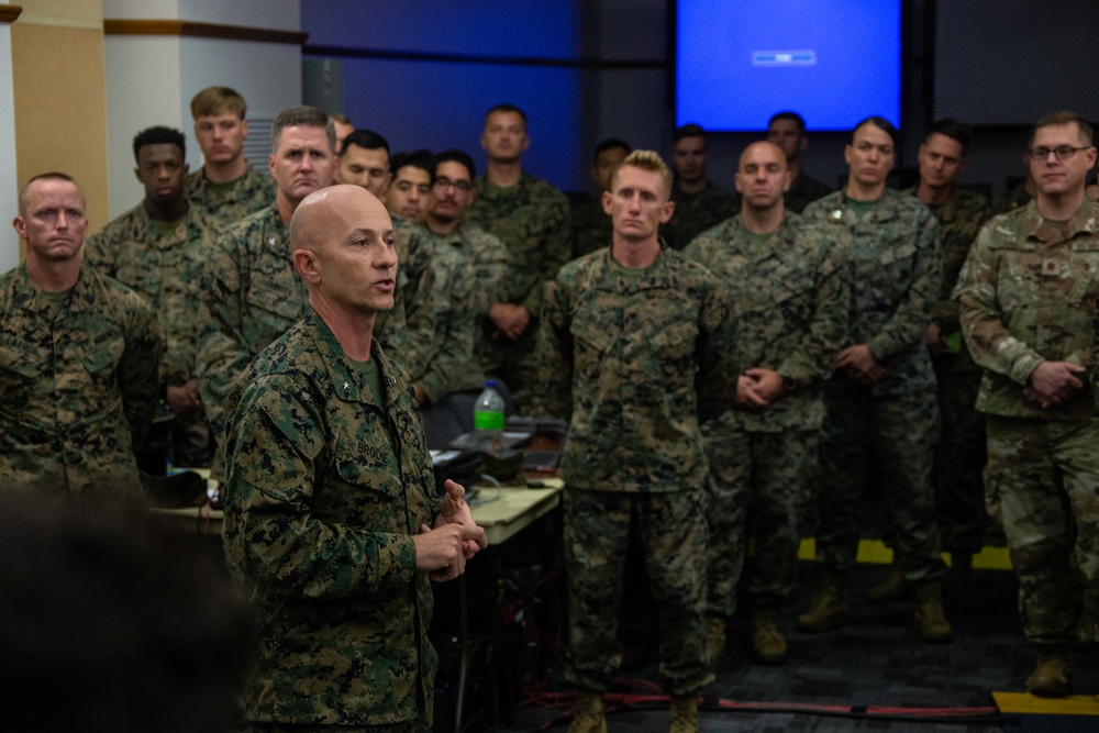 Headline: I MEF (Forward) Commander speaks to Marines, Sailors and Airmen supporting Indo-Pacific Exercises