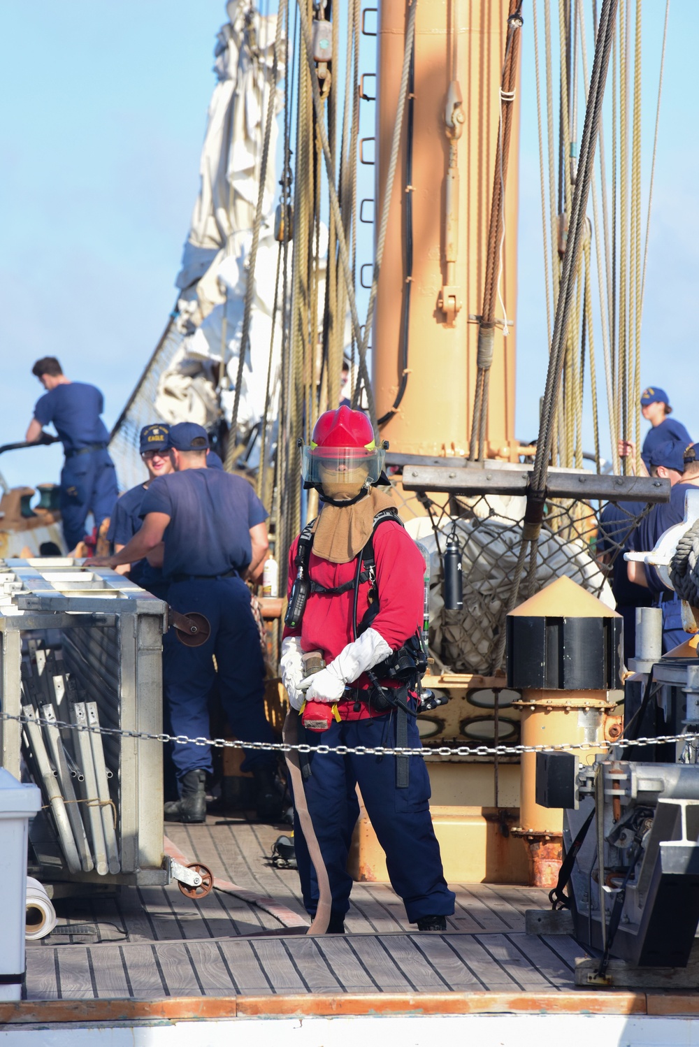 USCGC Eagle damage control training