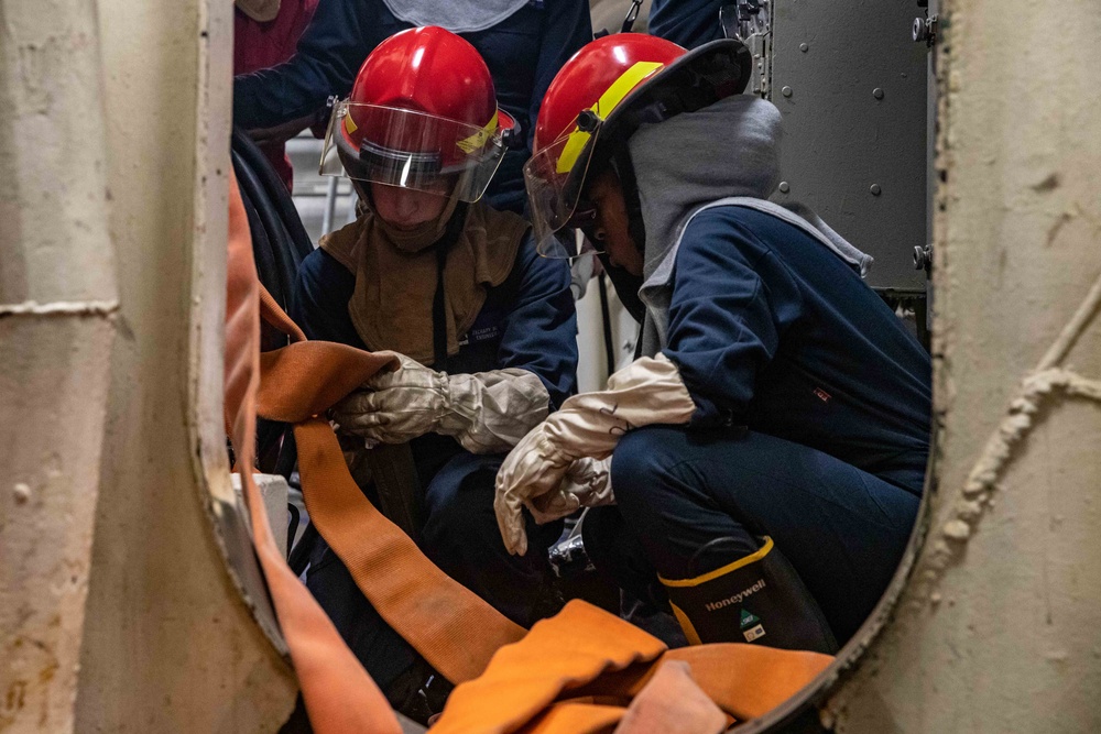 USS McFaul Conducts a General Quarters Drill
