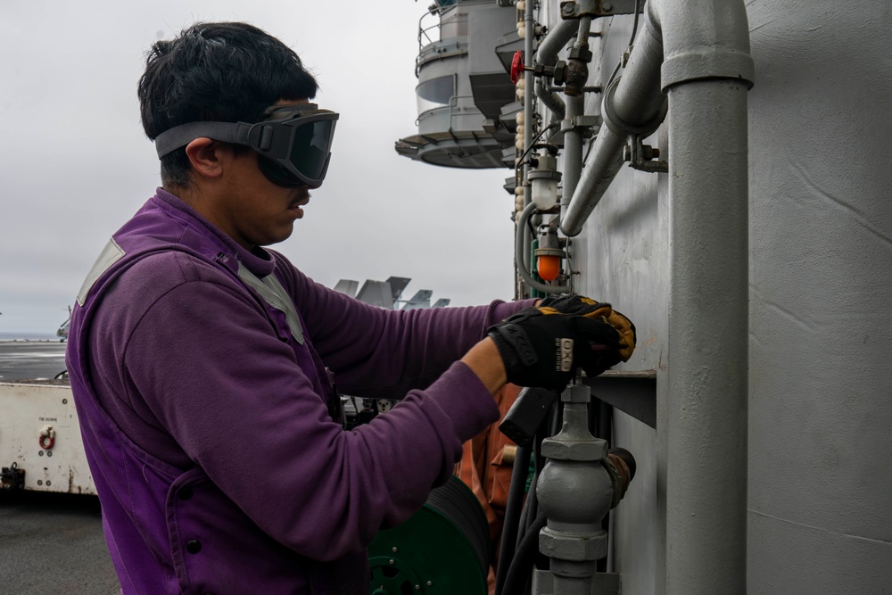 USS Carl Vinson (CVN 70) Sailors Operate in the Pacific Ocean