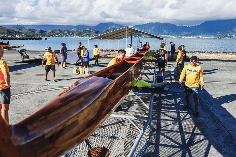 2023 John D. Kaupiko Canoe Regatta canoe staging