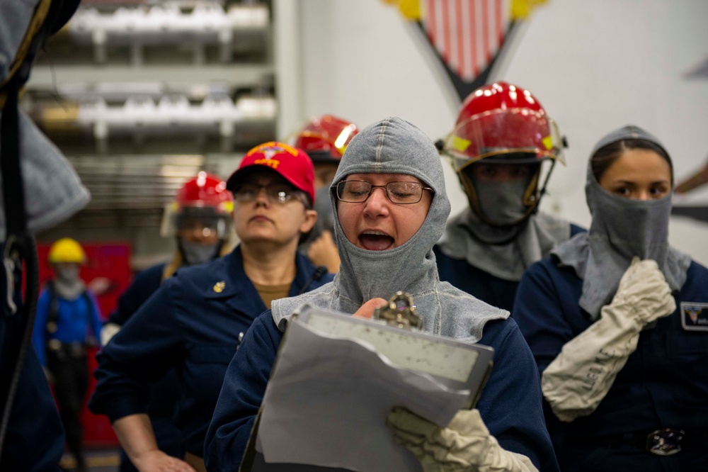 USS Carl Vinson (CVN 70) Conducts A General Quarters Drill