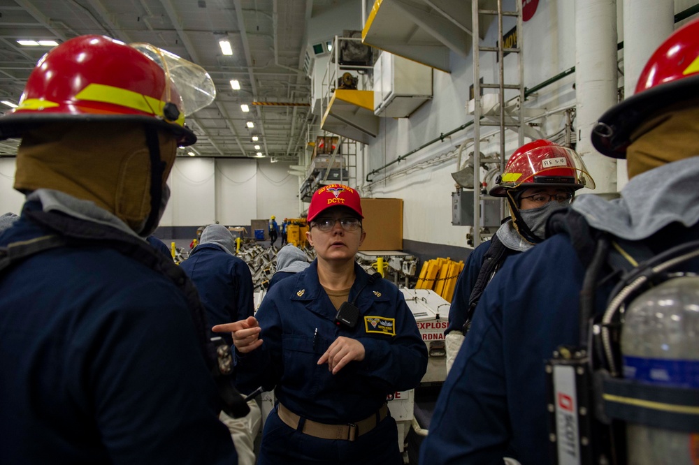USS Carl Vinson (CVN 70) Conducts A General Quarters Drill