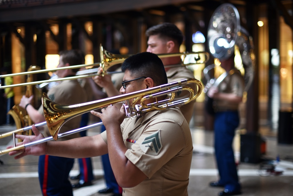 UNITAS 2023: Marine Forces Reserve Band performs with U.S. Fleet Forces Band