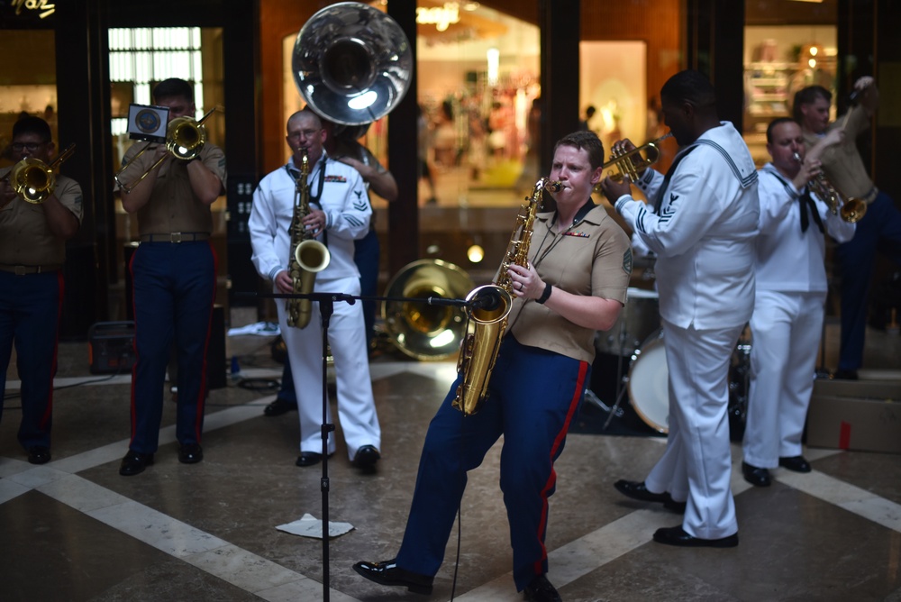 UNITAS 2023: Marine Forces Reserve Band performs with U.S. Fleet Forces Band