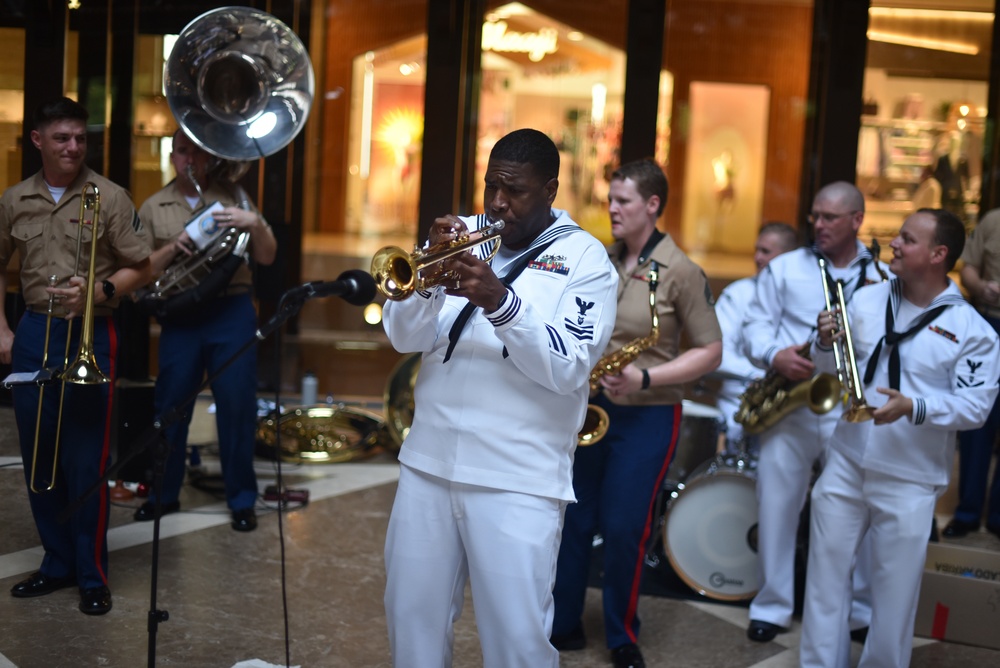 UNITAS 2023: Marine Forces Reserve Band performs with U.S. Fleet Forces Band