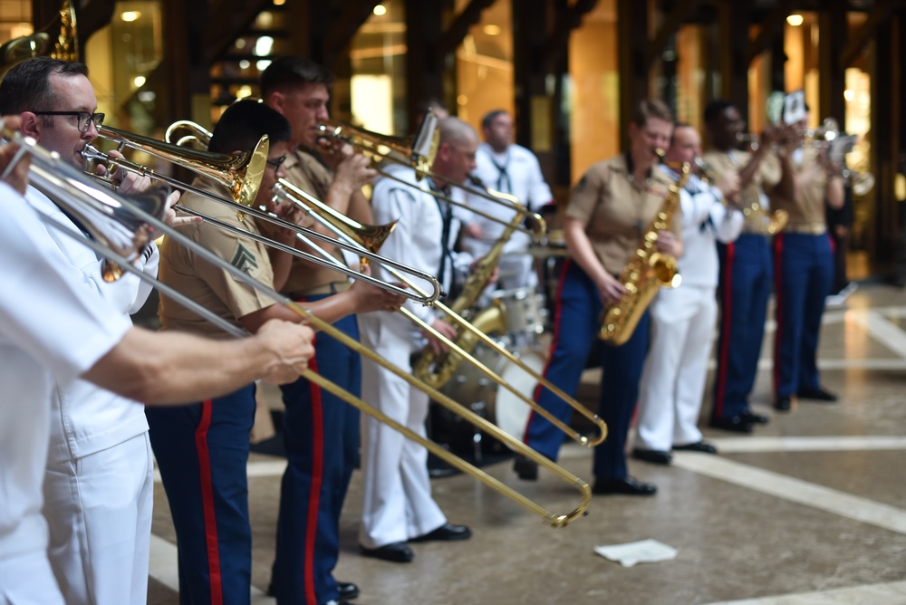 UNITAS 2023: Marine Forces Reserve Band performs with U.S. Fleet Forces Band