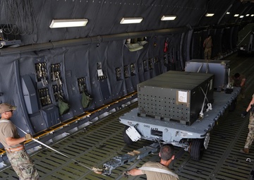 PSAB Air Terminal Operations Center receives cargo from C5 "Super Galaxy"