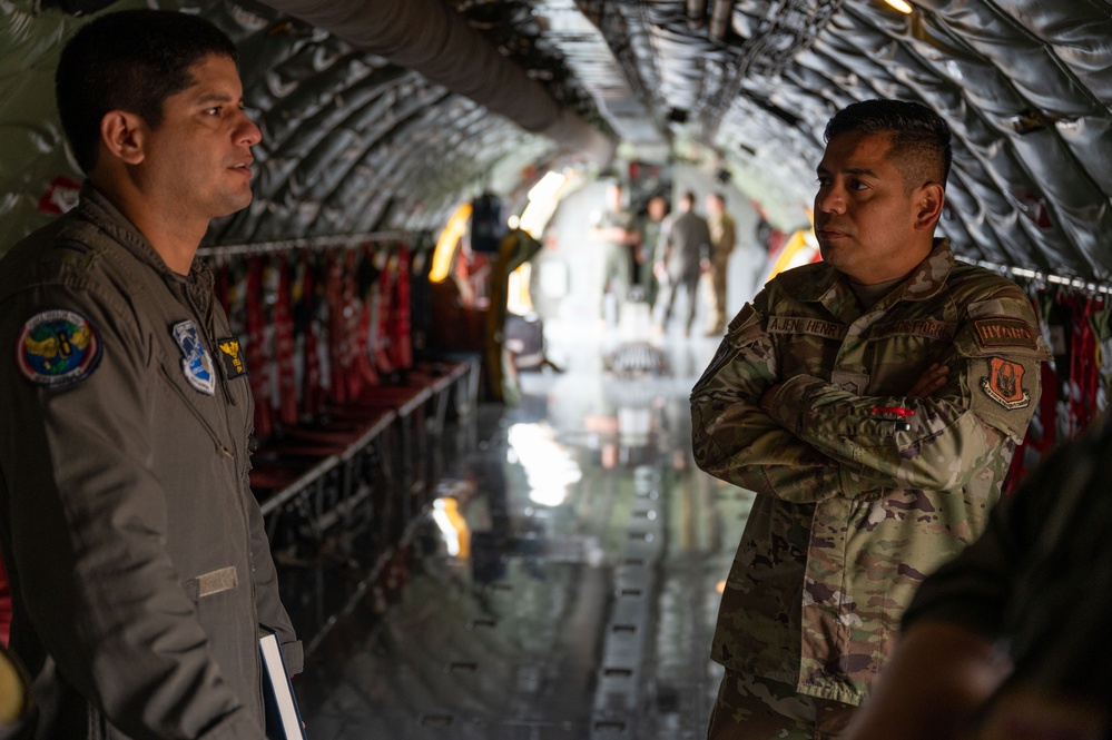 Peruvian Aviators Tour a KC-135 Stratotanker