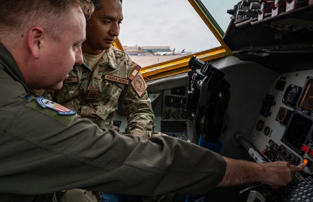 Peruvian Aviators Tour a KC-135 Stratotanker