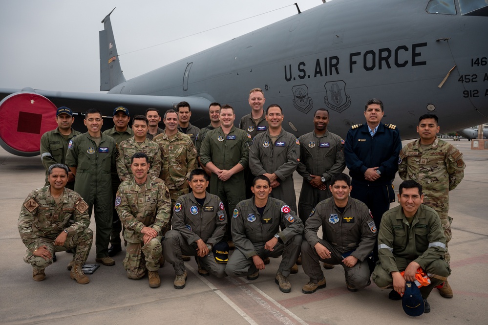 Peruvian Aviators Tour a KC-135 Stratotanker