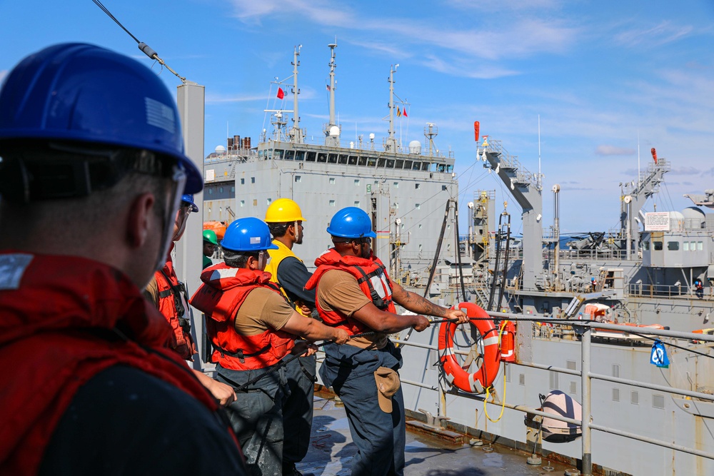 USS Carter Hall Conducts a Replenishment-at-Sea