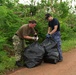 Sailors from the U.S. Navy and the Japanese Maritime Self-Defense Force work together during a volunteer project