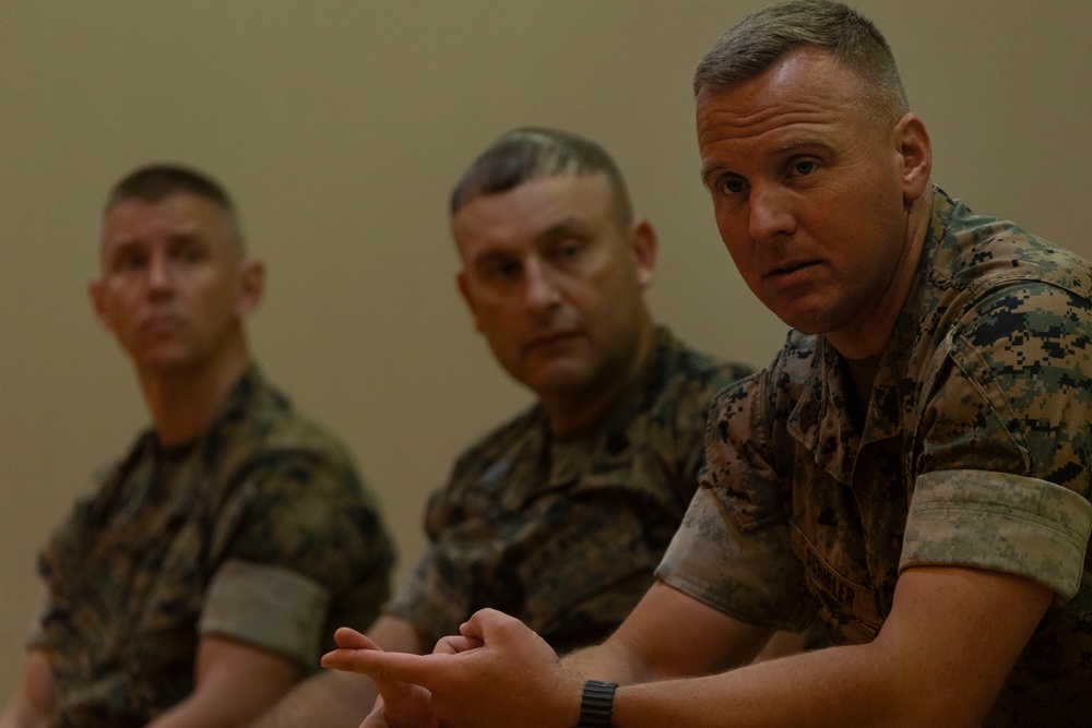 U.S. Marines and JGSDF soldiers conduct a NCO Symposium