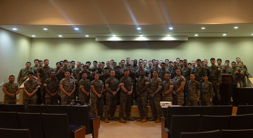 U.S. Marines and JGSDF soldiers conduct a NCO Symposium