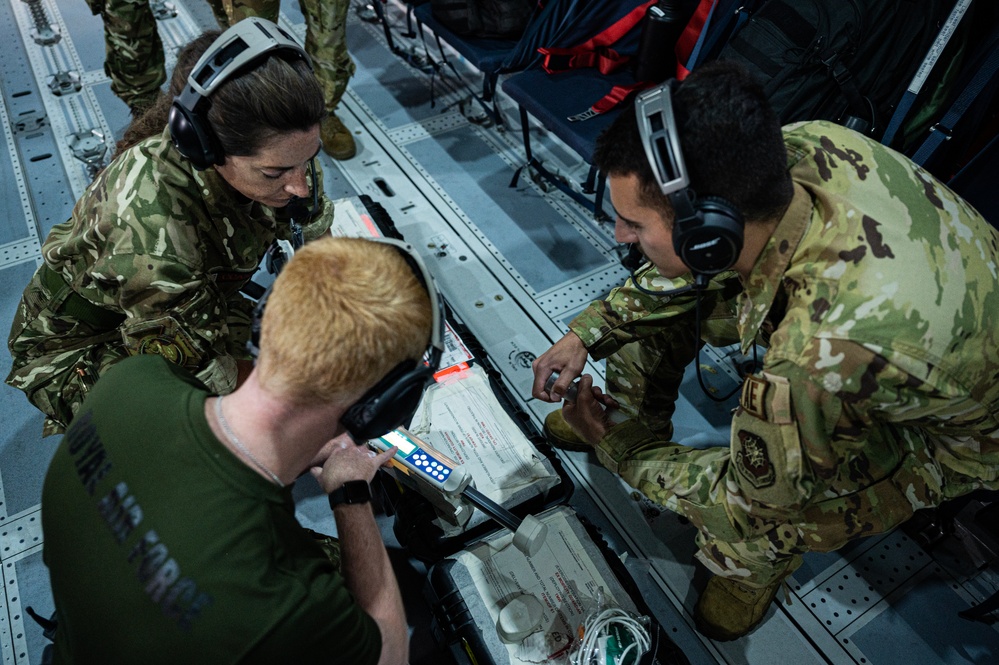 United Kingdom and U.S. Air Forces conduct aeromedical flight training during Mobility Guardian 23