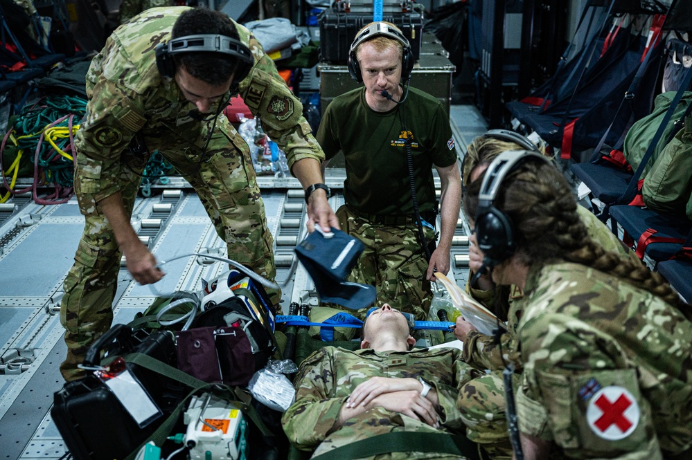 United Kingdom and U.S. Air Forces conduct aeromedical flight training during Mobility Guardian 23