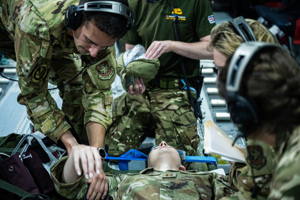 United Kingdom and U.S. Air Forces conduct aeromedical flight training during Mobility Guardian 23