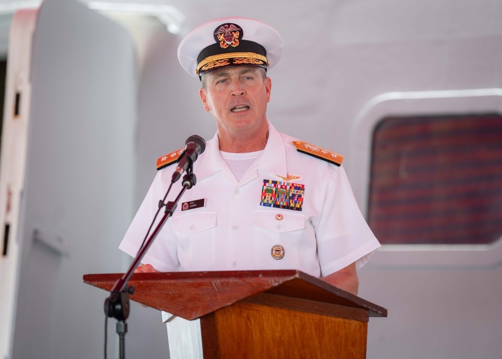 President of the Naval War College Rear Adm. Pete Garvin visits Italian Navy Carlo Bergamini-class frigate ITS Virginio Fasan (F 591)