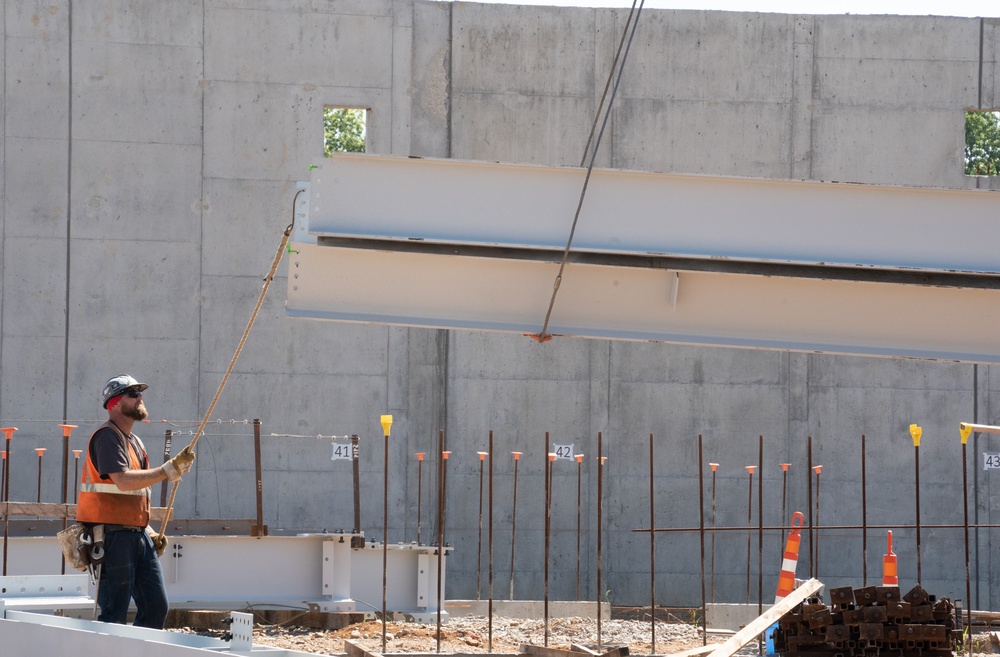 Construction continues on the site of the Louisville VA Medical Center July 12