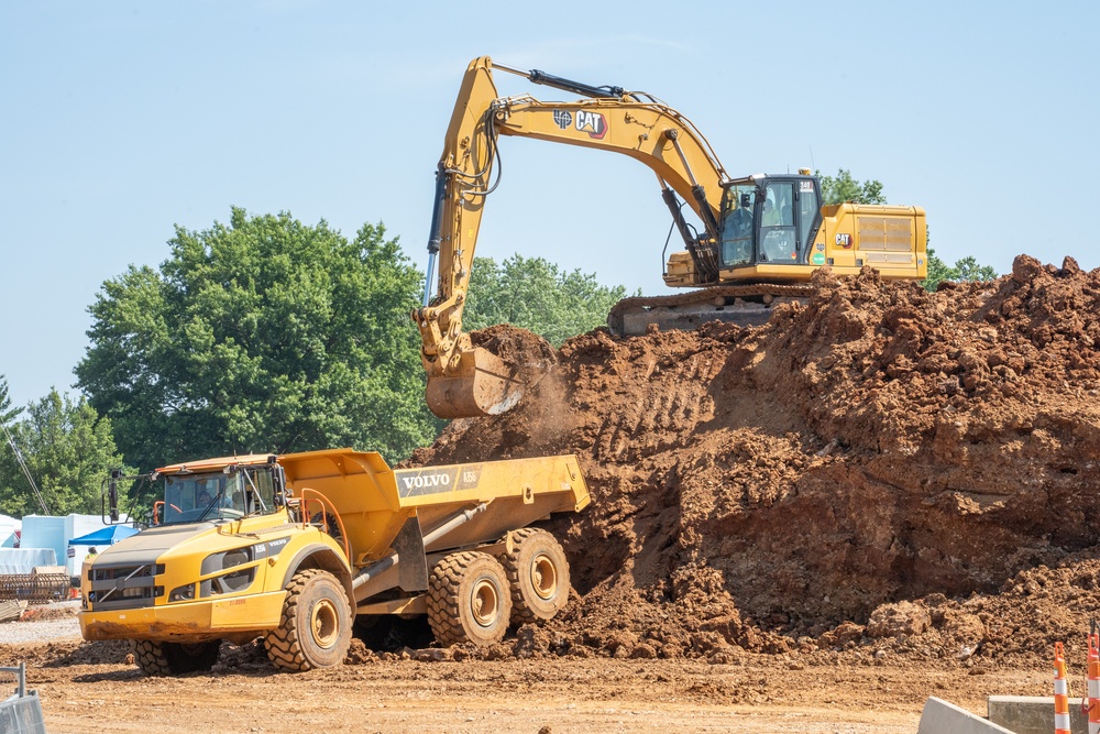 Construction continues on the site of the Louisville VA Medical Center July 12