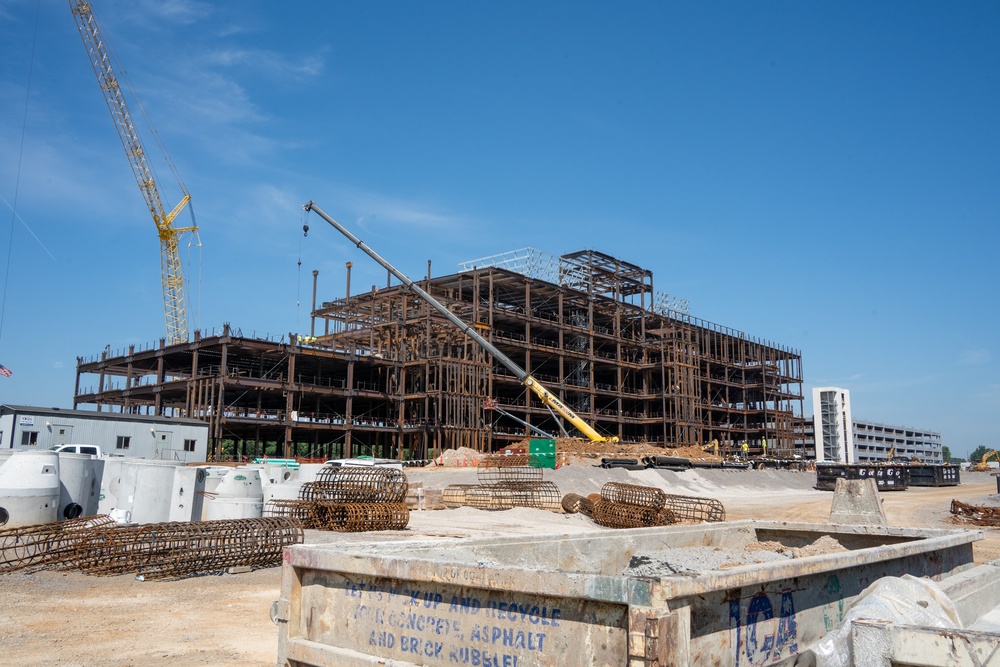 Construction continues on the site of the Louisville VA Medical Center July 12