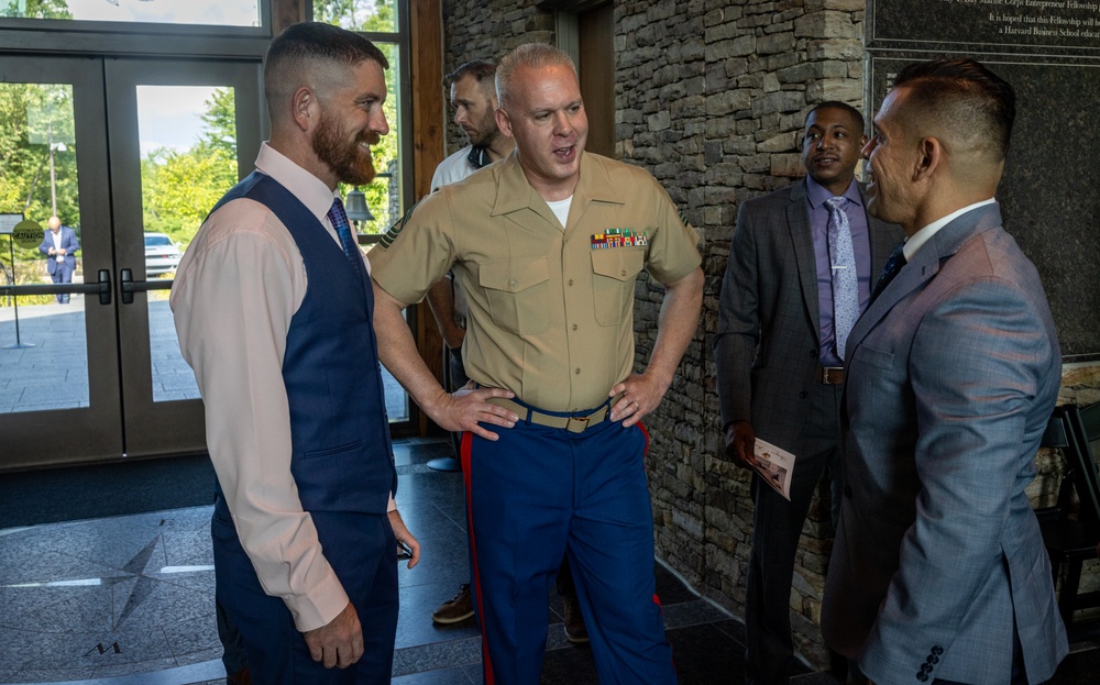 U.S. Marine Corps Master Gunnery Sgt. Mark Shaffer retires from the Marine Corps after thirty honorable years at the Semper Fidelis Memorial Chapel