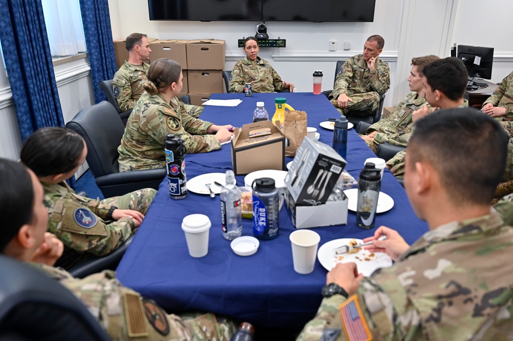 Summer intern cadets meet USSF officers