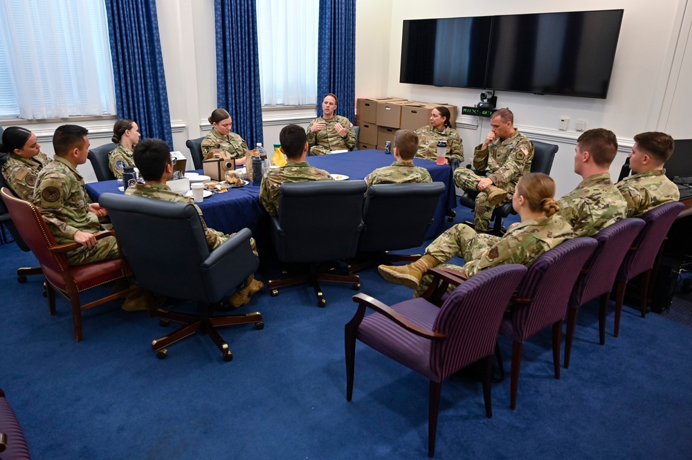 Summer intern cadets meet USSF officers