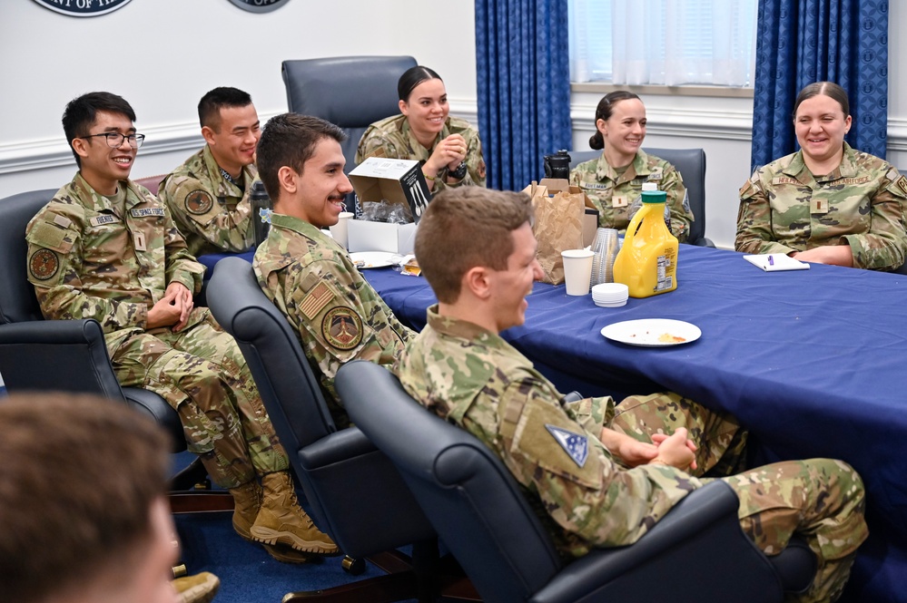 Summer intern cadets meet USSF officers