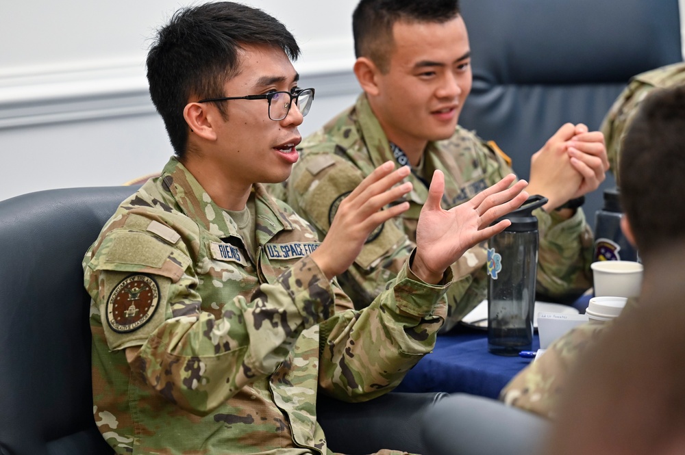 Summer intern cadets meet USSF officers