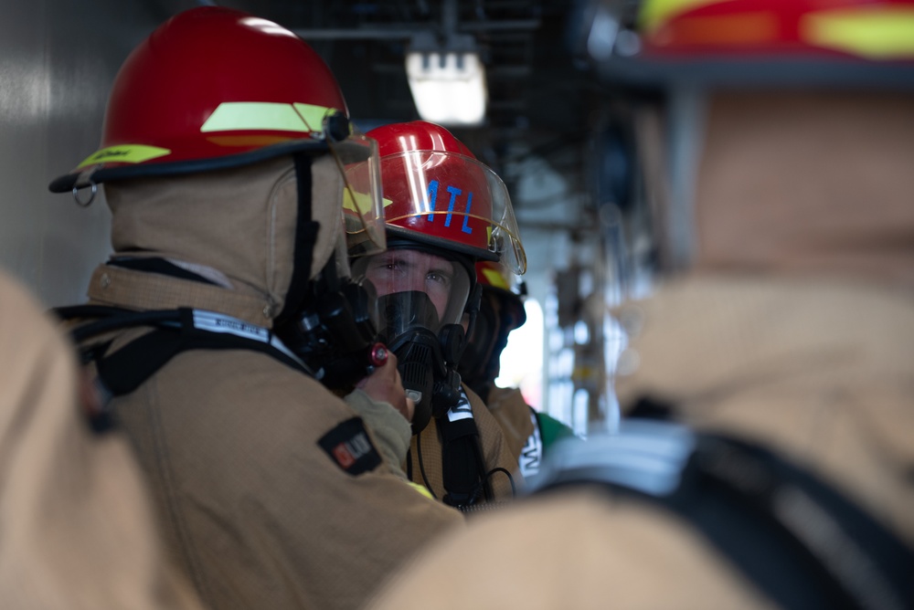 Coast Guard Cutter Healy (WAGB-20) conducts training in the Pacific Ocean