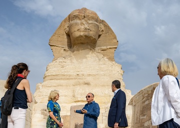 First Lady Jill Biden tours the Great Sphinx of Giza, Saturday, June 3, 2023, in the Al Giza Desert, Egypt. (Official White House Photo by Erin Scott )