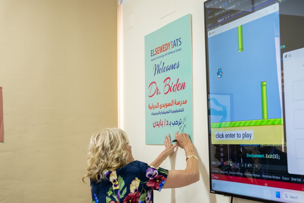 First Lady Jill Biden visits a classroom at the Elsewedy Technical Academy, Friday, June 2, 2023, in Cairo, Egypt. (Official White House Photo by Erin Scott)